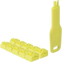 Lindy 47900 RJ45-poortsloten, geel, 10 stuks + 1 sleutel