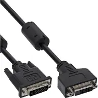InLine DVI-D kabel, Dual Link 24+1 male naar 24+1 female, 2 ferrieten, 2m