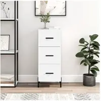 vidaXL Dressoir 34,5x34x90 cm bewerkt hout wit