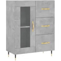 vidaXL Hoge kast 69,5x34x180 cm bewerkt hout betongrijs