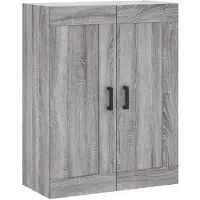 vidaXL Hoge kast 69,5x34x180 cm bewerkt hout grijs sonoma eikenkleurig