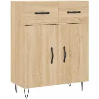 vidaXL Hoge kast 69,5x34x180 cm bewerkt hout sonoma eikenkleurig