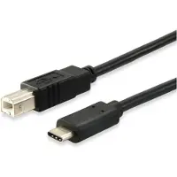Equip USB-kabel 1 meter USB 2.0 USB B USB C Zwart