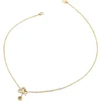 GUESS halsketting Love Bites 16-18" Pave Hearts Necklace Yellow Gold goudkleurig