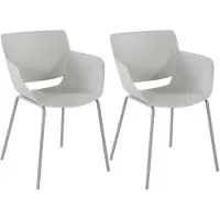 CLP Set van 2 Tuinstoelen Alpena - Met Armleuningen - Weerbestendig - Kunststof/licht grijs