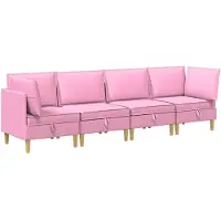 vidaXL Modulaire bankset met opslag 4 st Roze Stof