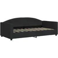 vidaXL Dagbed, zwart, 90x190 cm, met stoffen bekleding