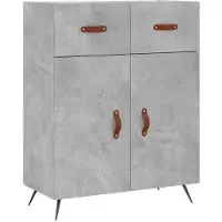 vidaXL Hoge kast 69,5x34x180 cm bewerkt hout betongrijs