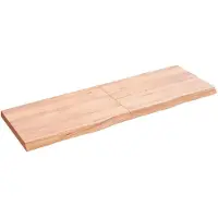 vidaXL Wastafelblad 120x40x(2-4) cm behandeld massief hout lichtbruin