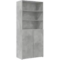 vidaXL Hoge kast 80x42,5x249 cm bewerkt hout betongrijs