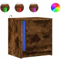 vidaXL Nachtkastjes met LED 2 st bewerkt hout gerookt eikenkleurig