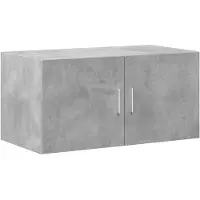 vidaXL Opbergkast 80x42,5x225 cm bewerkt hout betongrijs