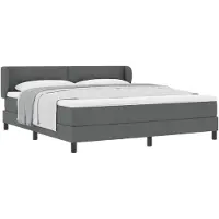 vidaXL Boxspring bed met hoofdeinde Donkergrijs 180 x 200 cm Stof