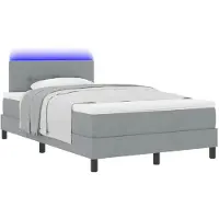vidaXL Boxspring bed met hoofdeinde Lichtgrijs 120 x 200 cm Stof