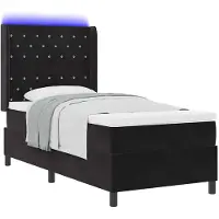 vidaXL Boxspring bed met matras met LED Zwart 100 x 200 cm Fluweel