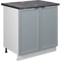 Vicco Keukenonderkast Fame-Line, Licht blauw-grijs/Wit, 80 cm antraciet werkblad