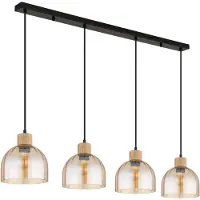 Globo 4-lichts hanglamp Swanson zwart