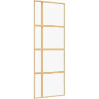 vidaXL Schuifdeur 76x205 cm helder ESG-glas en aluminium goudkleurig