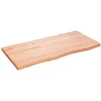 vidaXL Tafelblad 100x50x(2-4)cm behandeld massief eikenhout lichtbruin