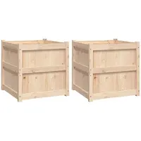 vidaXL Plantenbakken 2 st cm massief grenenhout