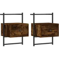 vidaXL Nachtkastjes 2 st wandgemonteerd 35x30x51 cm hout gerookt eiken