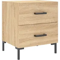 vidaXL Nachtkastje 40x35x47,5 cm bewerkt hout sonoma eikenkleurig