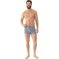 Mey Boxershorts 'Blue Geo' blauw / wit