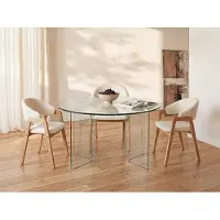 Vente-unique Eettafel ADAMO - 4 personen - Gehard glas