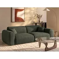 Vente-unique Vierzitsslaapbank express in groene textuurstof - Slaapoppervlak 160 cm - POGNIA