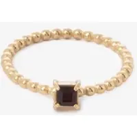 Sissy-Boy Gold plated ring met steen | Maat: 18