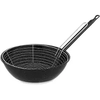 Vaello Koekenpan Met Mandje Vaello Zwart Geëmailleerd Staal (Ø 24 Cm)