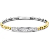 Ti sento Dames Armband - 925 zilver - Zirkonia met geel verguld - Maat M - 23044ZY