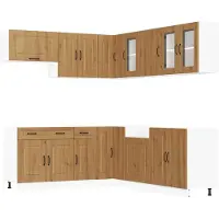 vidaXL 11-delige Keukenkastenset Kalmar bewerkt hout artisanaal eiken
