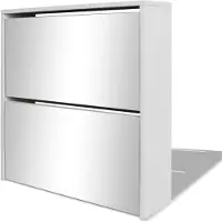 Dd Schoenenkast met Spiegel - Halmeubel - 63cm x 17cm x 67cm