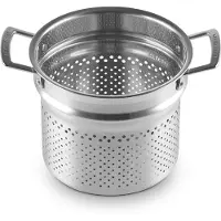 Le Creuset RVS Kookpan met stoominzet en glazen deksel Ø 20cm 4,0l