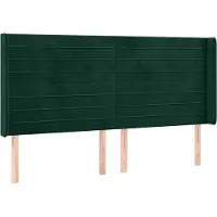 vidaXL Hoofdbord met randen 203x16x118/128 cm fluweel donkergroen