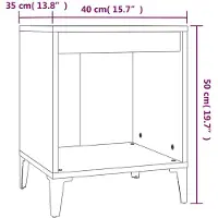 vidaXL Nachtkastjes 2 st 40x35x50 cm hoogglans wit