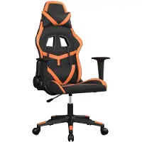 vidaXL Gamingstoel met massagefunctie, zwart en oranje, kunstleer