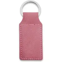 Combicraft Blanco leren sleutelhanger rechthoek 33x70mm roze - 10 stuks
