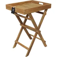 Axi Inda Teak Bijzettafel Opklapbaar – Met Afneembaar Dienblad – 39 x 29 x 50 cm – Teakhout – Lichtgewicht – Inklapbaar – Voor Tuin, Terras en Balkon