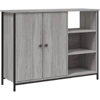 vidaXL Dressoir 100x33x75 cm bewerkt hout grijs sonoma