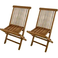 Axi Mina Tuinstoel Set 2 Stuks Opklapbaar van Teak Hout | 2 verstelbare Balkonstoelen van Teakhout | Stoel / Klapstoel voor Tuin / Terras / Balkon / Buiten | 59 x 46 x 89 cm