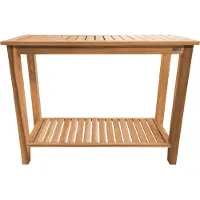 Axi Niah Wandtafel van Teak Hout in Bruin | Teakhout Tuintafel met Plank | Wand Tafel voor Binnen of Buiten | 120 x 45 x 90 cm