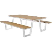 Axi Nori Picknicktafel met 2 banken Wit met Teak-look Polywood
