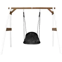 Axi Nestschommel Roxy met frame van hout in wit & bruin | Vrijstaande schommel voor kinderen met nest schommelzitje | Schommelset enkel voor tuin / buiten