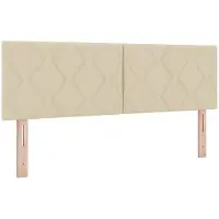 vidaXL LED Hoofdbord Crème Stof