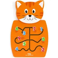 Viga Toys Muur speelgoed - - Muur activiteitenpaneel Kat - Hout - 12 maanden - Binnen