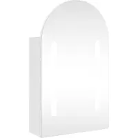 vidaXL Badkamerkast met spiegel en LED gebogen 42x13x70 cm wit