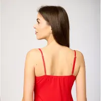 Merry Style MS-MS10-315-UW Dames Onderjurk - Nachthemd - kort - V-neck - verstelbare Spaghetti bandjes - Viscose - Rood - S