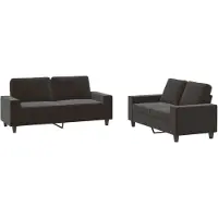 vidaXL 2-delige Loungeset stof zwart